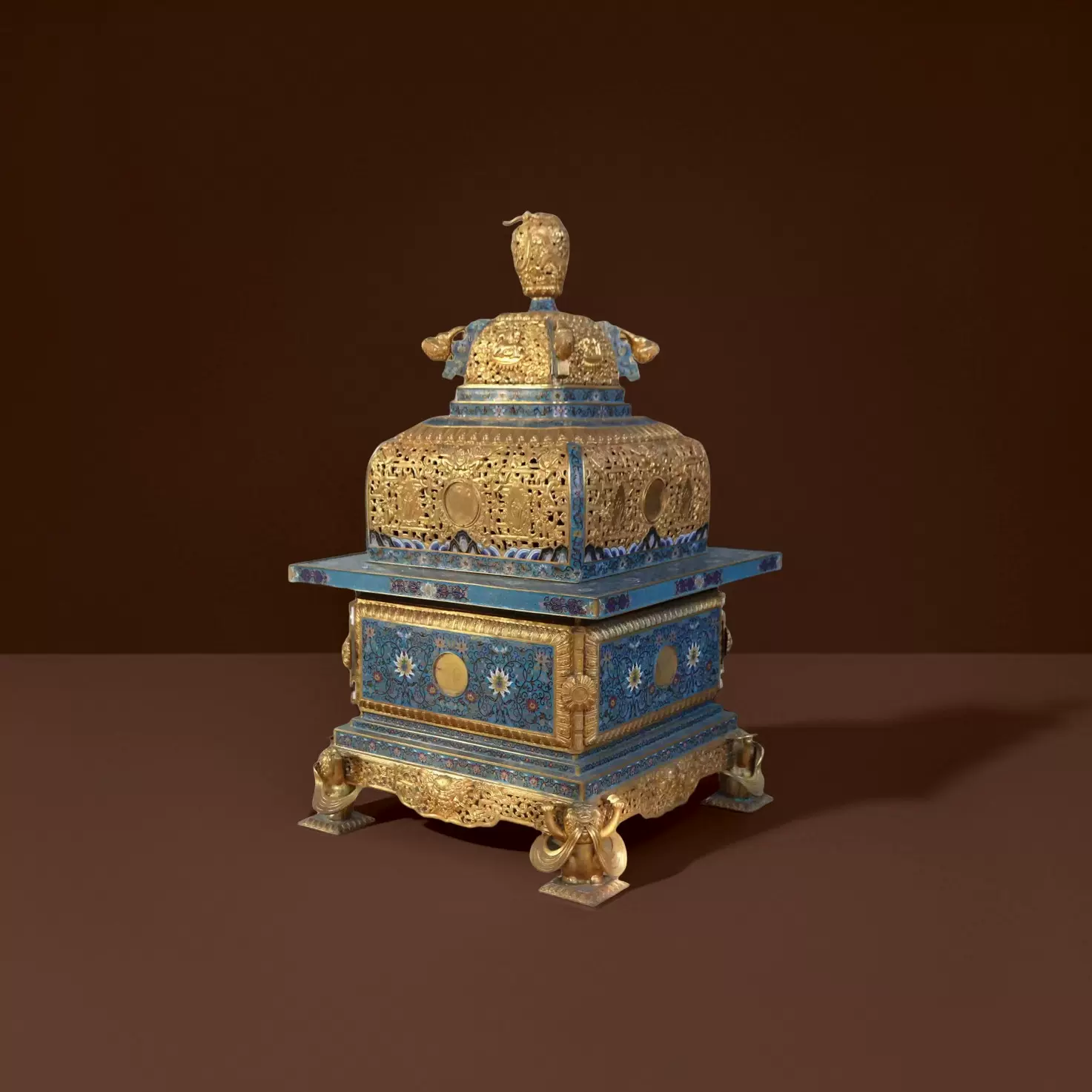 金丹青手工胎景泰藍掐絲琺瑯薰香爐特色手工藝術品擺件禮品