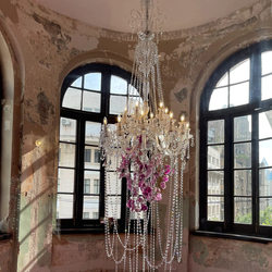 Zhongshan Lighting and Clothing Store Stairwell Chandeliers Restaurant Wedding Decoration Crystal Chandeliers Villa Project Lighting Wholesale
