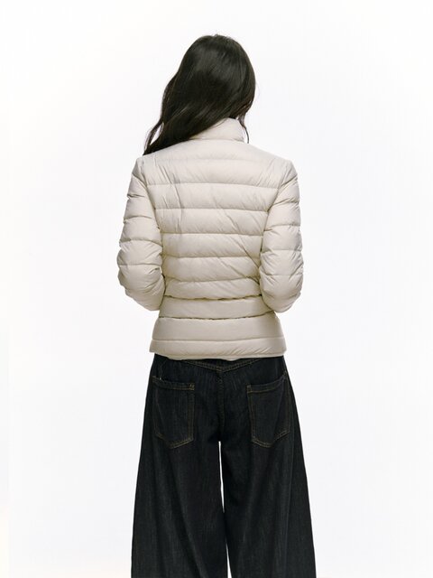 Women Pink Stand Collar Pockets Casual Winter Duck Down main image 1