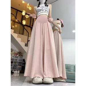 
Maternity pants for summer outerwear for small people, ice silk leggings and skirts, 2025 new summer wear, thin pregnancy wide-leg pants