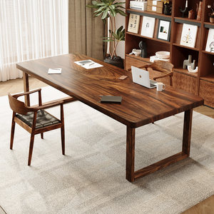 
Go to the living room to use solid wood large desk South American walnut home double desk study desk study table writing desk