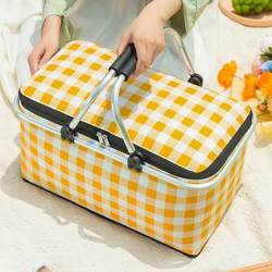 Outdoor Picnic Basket, Shopping Basket, Outdoor Outing Supplies, Portable Folding Cooler Box, Picnic Barbecue Insulated Box