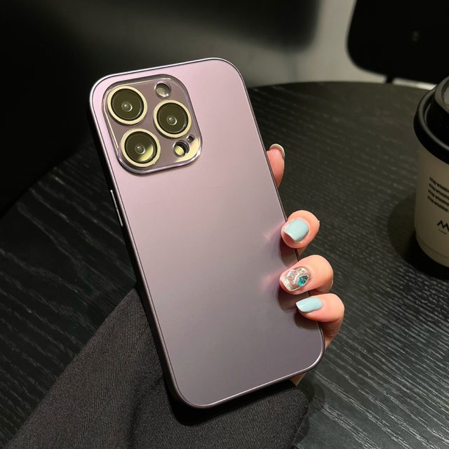 Applicable to Apple 16 promax mobile phone case new iPhone 15 pro solid color matte high-end sense 14 anti-fingerprint soft frame 13pro comes with lens film 12 internet celebrity men and women anti-fall 11 full package