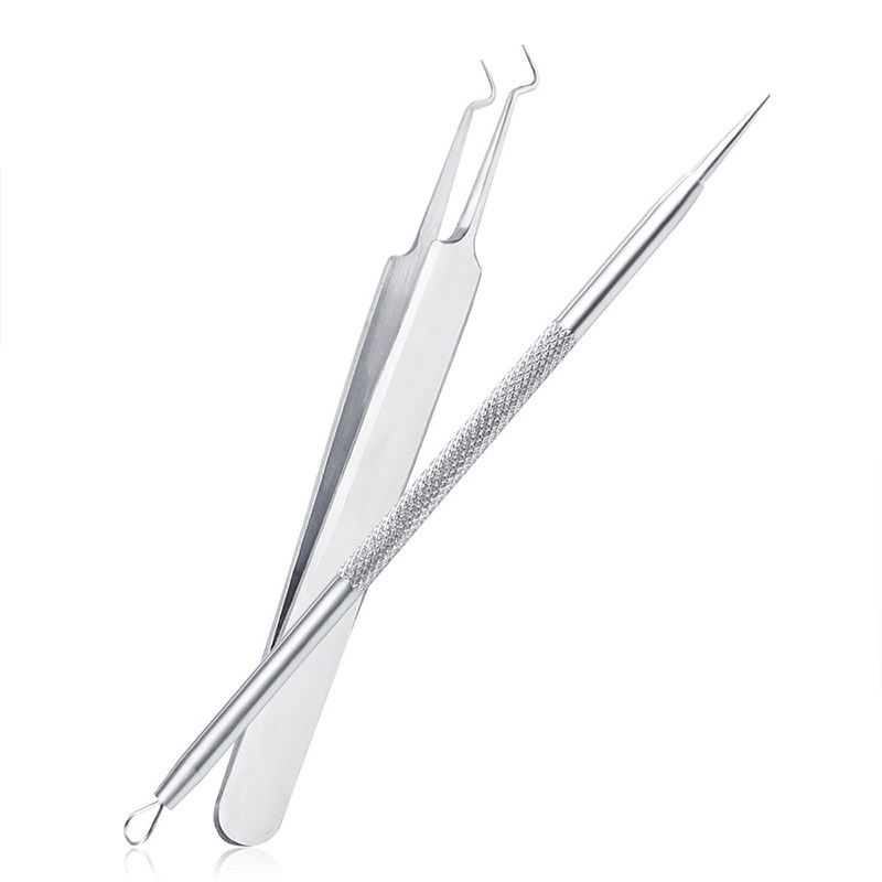 여드름을 골라내고 블랙헤드를 제거하는 여드름 바늘, 지방 입자를 제거하는 미용실 핀셋, 여드름과 여드름을 제거하는 피부 관리 도구 세트-