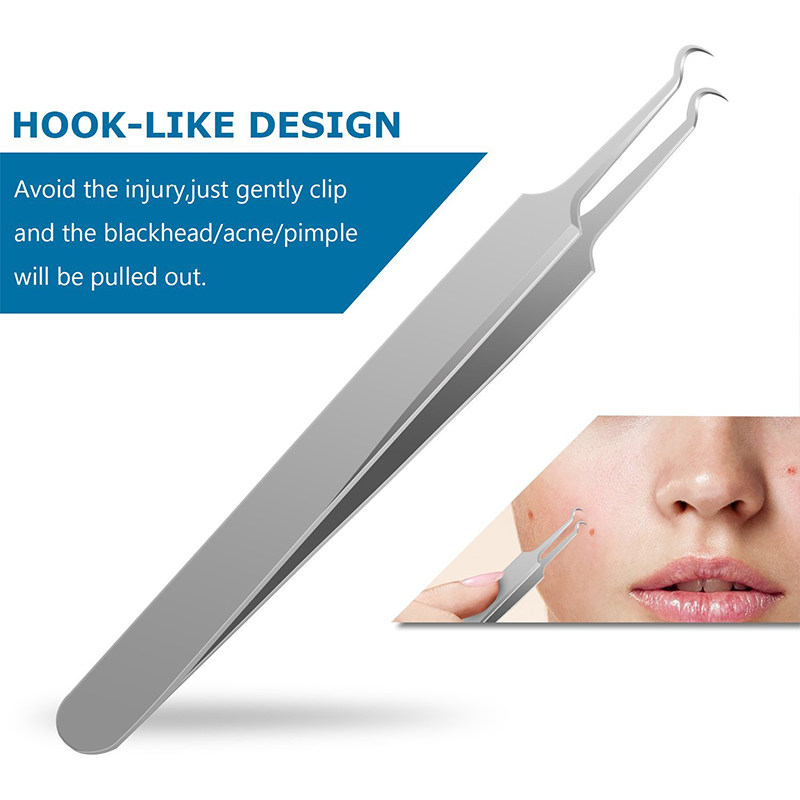 여드름을 골라내고 블랙헤드를 제거하는 여드름 바늘, 지방 입자를 제거하는 미용실 핀셋, 여드름과 여드름을 제거하는 피부 관리 도구 세트-