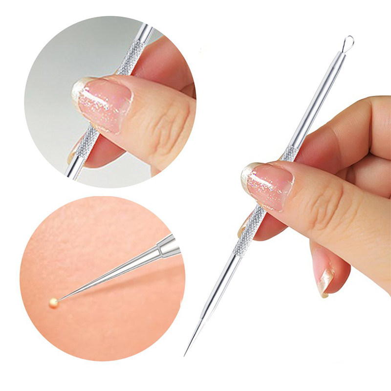 여드름을 골라내고 블랙헤드를 제거하는 여드름 바늘, 지방 입자를 제거하는 미용실 핀셋, 여드름과 여드름을 제거하는 피부 관리 도구 세트-