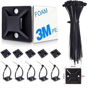
Square black adhesive tie fixing seat without nailing wire fixing sheet wire storage furniture fixing plastic