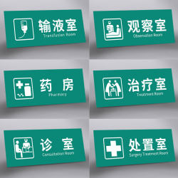 Chevron clinic signage hospital department door sign
