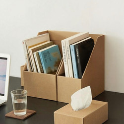 Paper Desktop Bookshelf, Paper Book Stand Box, File Storage Box, Storage Rack, Office Book Organizer Box
