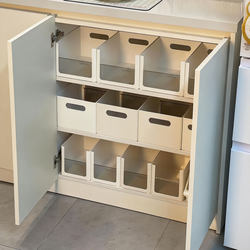 Kitchen Cabinet Right-Angle Storage Box Deep Cabinet Storage Miscellaneous Items Storage Basket Plastic Seasoning Garbage Bag Organizer Storage Box
