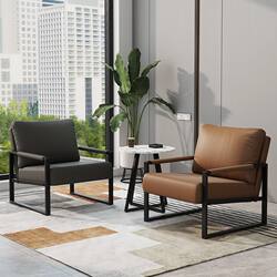 Nordic Light Luxury Sofa Chair for Living Room, Bedroom, Office, Small Apartment, Single Sofa Chair, Balcony Leisure Wrought Iron Sofa Chair