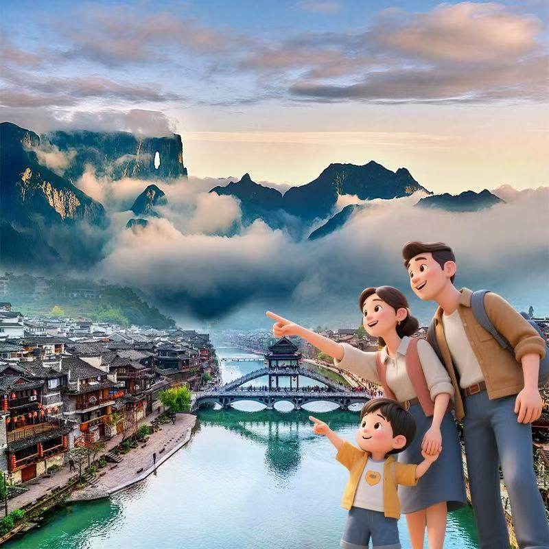 高铁往返湖南张家界旅游4天3晚跟团游玻璃桥大峡谷天门山凤凰古城