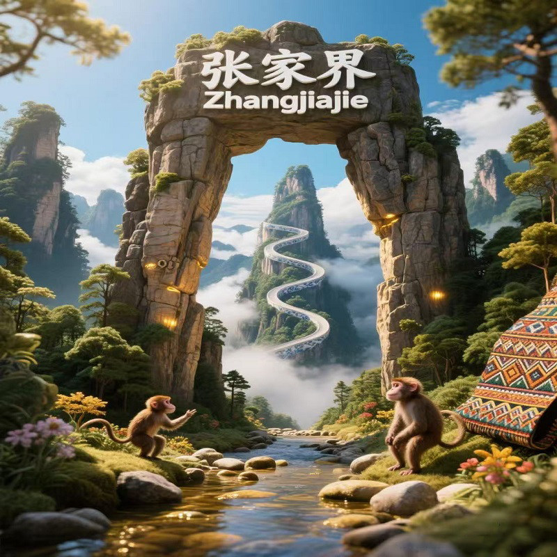 【私家团】张家界旅游森森公园天门山玻璃桥6天5晚芙蓉镇纯玩跟团