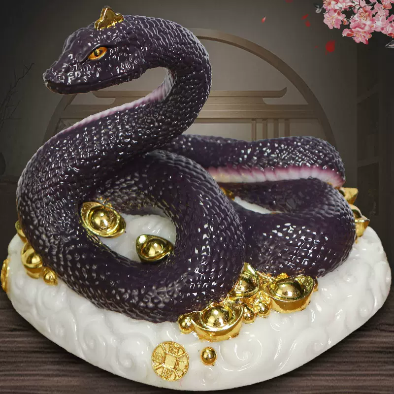 善緣堂蛇擺件合成漢白玉白蛇青蛇黑蛇紅黃蛇蛇家居工藝禮品擺飾堂口裝飾  