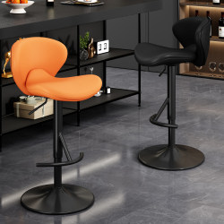 Bar Stool for Home Use, Light Luxury High Stool, Commercial Bar Chair, Adjustable Height, Swivel, with Backrest, Front Desk Cashier Chair