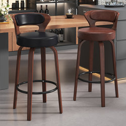 Bar Stool Solid Wood Home High Stool Bar Stool Restaurant High Chair with Backrest High Chair Front Desk High Stool Bar Chair