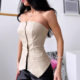 European and American style women's PU leather strap sexy backless one-length tight-fitting ladies' small breast wrap vest
