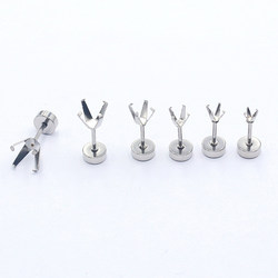 Titanium Steel 316L Stainless Steel Non-Fading Hypoallergenic Four-Claw Threaded Round Bead Accessories Claw Setting DIY Jewelry