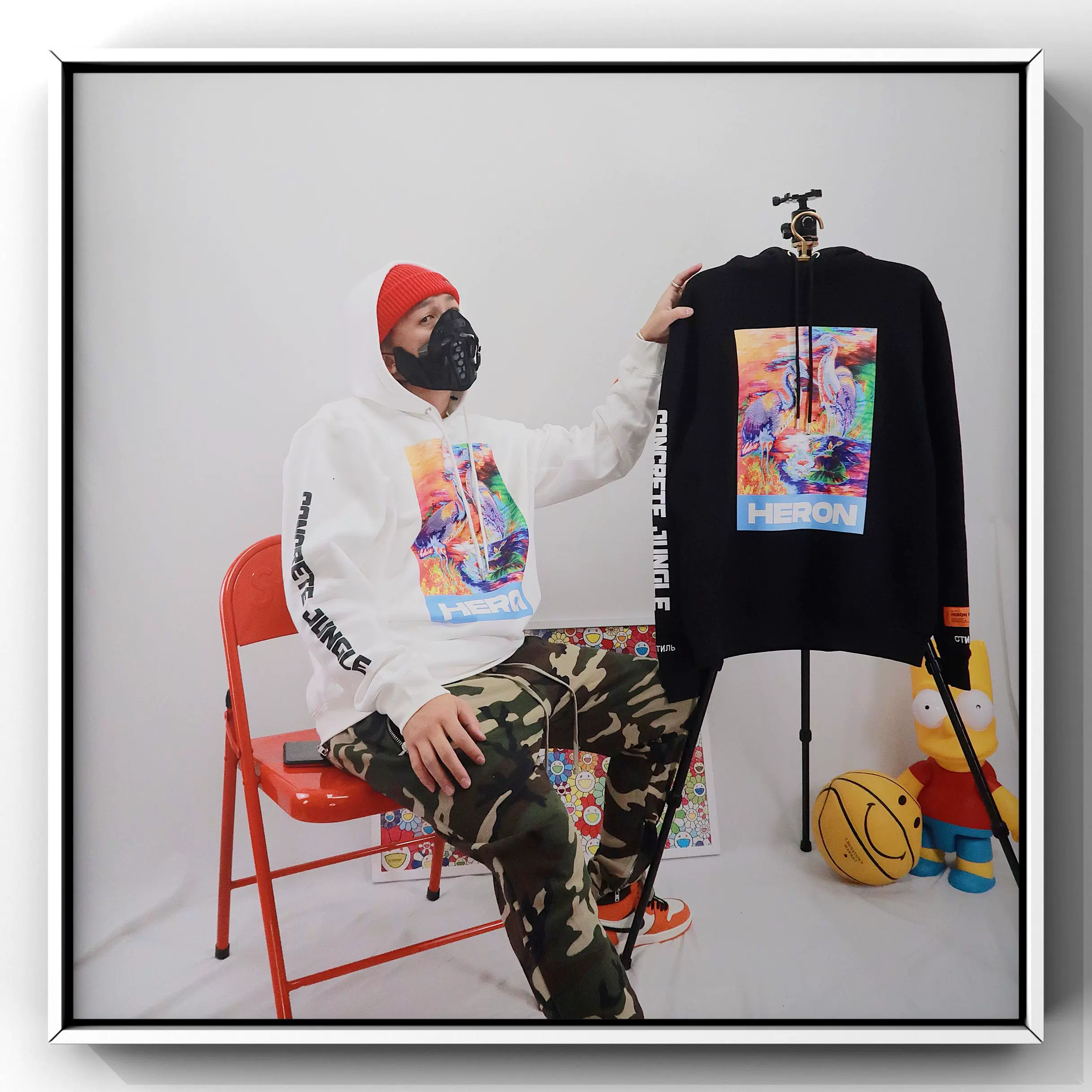 Heron Preston crane Embroidery Hoodie HP双鹤仙鹤刺绣帽衫卫衣-Taobao