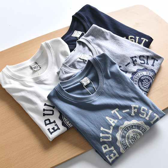 HK order Washing all -cotton grinding hair foreign trade men's clothing new casual round collar long -sleeved T -shirt bottoming shirt