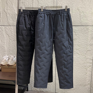 Seamless rubber-filled down trousers! High-end line! Trendy autumn and winter men's outdoor water-repellent lightweight warm straight down pants