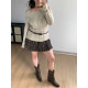 FishCake large size slightly fat sweet stacked A-line pleated skirt versatile casual cake skirt for women
