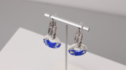 Jingdezhen Original Ceramic Niche Design, Ancient Style, National Trend, Classical Elegance, Carved Patterns, Shell Earrings