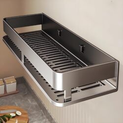 Bathroom Storage Rack, No-Drill Wall-Mounted Shelf for Toilet, Washroom, and Sink Area