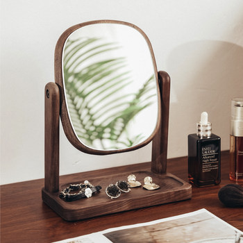 
Black walnut makeup mirror desktop rotatable