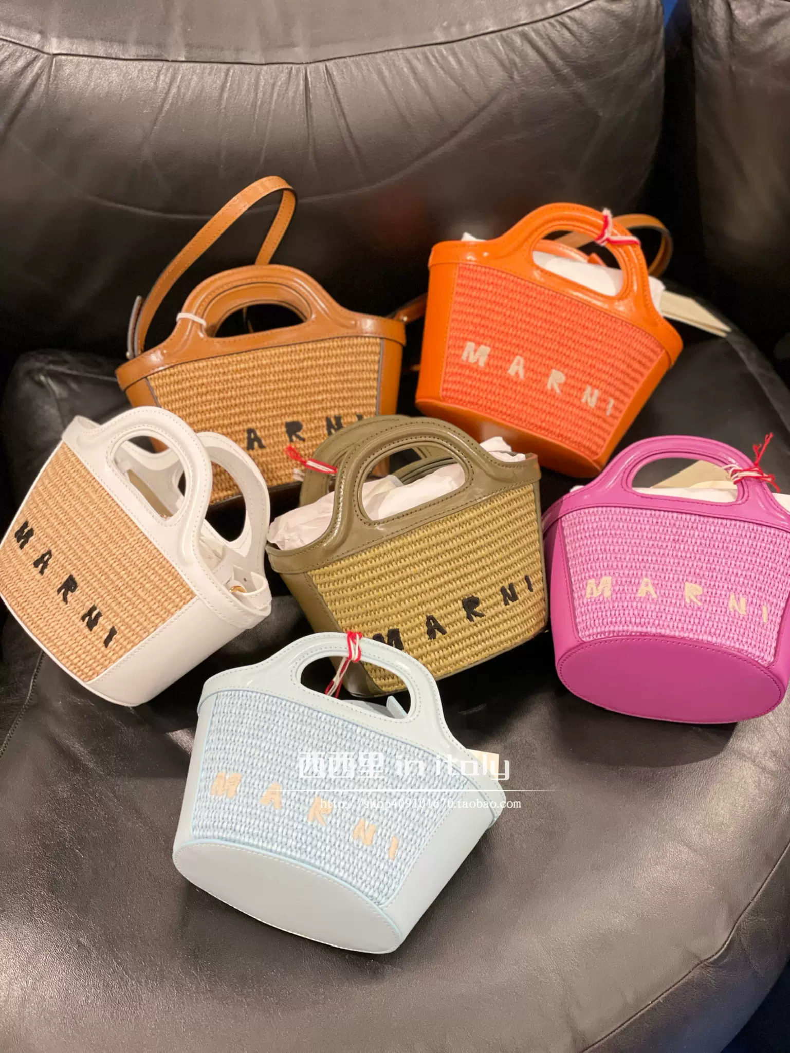 部分现货 折扣代购MARNI新款女包编织手袋度假包手提斜挎菜篮子-Taobao