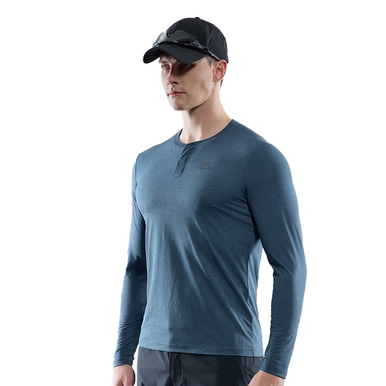 
X-BIONIC Henry Collar Long Sleeve T-shirt for Men's Top Quick-drying Sun Protection and Antibacterial