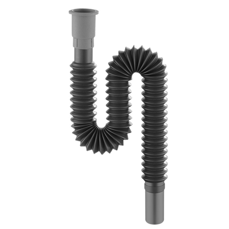 YANGUN Kit di Scarico Lavandino Bagno, Universale Scarico per Lavabo, Sifone Piletta Lavabo Bagno con Flessibile Tubo Scarico Lavandino e Filtro Pop-Up Tappi di Scarico, Allungabile da 295-985 mm,Nero