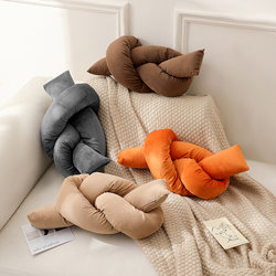 Knotted Pillow, Nordic Wabi-Sabi Lumbar Pillow, Dutch Velvet Living Room Sofa Cushion, Model Room Headboard Pillow C925