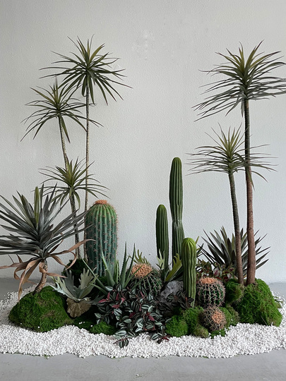 Tropical Cactus Landscape Plants - Artificial Greenery for Home & Office  Decor
