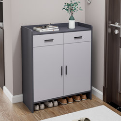 Solid Wood Shoe Cabinet, Simple Household Entryway Storage Cabinet, Integrated Wall-Mounted Large-Capacity Storage, New Shoe Rack