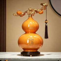 New Chinese-Style Persimmon and Gourd Ornaments for Home Living Room, Entryway, and Wine Cabinet Decorations, Light Luxury Housewarming and Opening Gifts