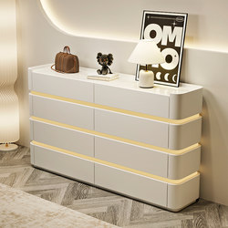 Modern Minimalist Bedroom Chest of Drawers, Bedside Storage Cabinet, Light Luxury and High-End Feel, Master Bedroom Wall-Mounted Eight-Drawer Cabinet, Living Room Entryway Cabinet