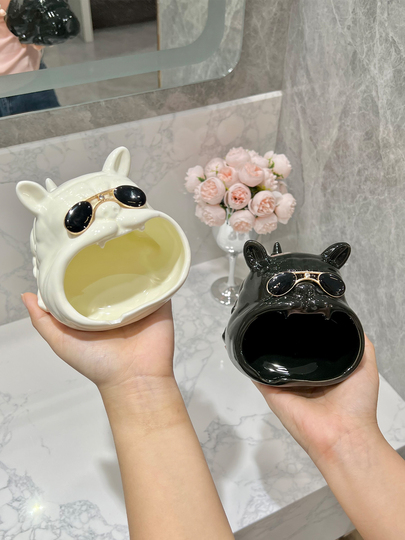 セラミック灰皿 - かわいい漫画デザイン - Rain Elephant