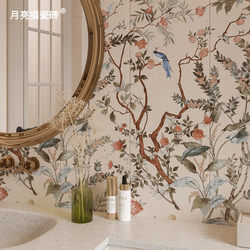 French-Style Chinese-Inspired Nanyang Finely Carved Tile with Autumn Harvest Fruits and Peacocks, Full Ceramic 300X900, for Bathroom Entrance Background Wall