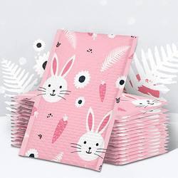 ins New Arrival Pink Cute Little Rabbit Express Packaging Gift Storage Waterproof Shockproof Envelope Bubble Bag