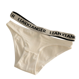 
Hot girl sexy letters with crossed low waist panties for women breathable cotton crotch lifting hips personality charming women briefs