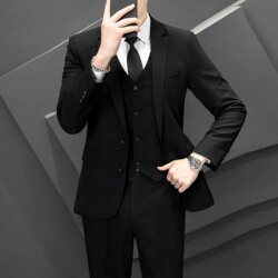 Men's Suit Set Korean Style Business Professional Interview Formal Wear Casual Slim Fit Youth Adult Ceremony Suit Jacket for Men