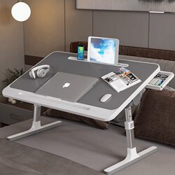 Adjustable Folding Bed Table, Simple Dormitory Upper Bunk Essential, Student Writing Desk, Study Height-Adjustable Stand, Home Bedroom Dining, Bay Window Lazy Laptop Table