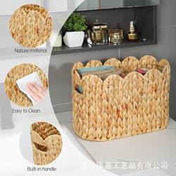 Woven Toilet Paper Storage Basket, Fan-Shaped Wicker Basket, Bathroom Bedroom Storage Basket, Hand-Woven Bathroom Storage Basket