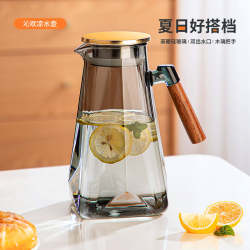 Large Capacity Cold Water Jug 2026 New Model High Temperature Resistant Glass Household Cold Water Cup Jug Set Tea Brewing Pot Fruit Tea Container