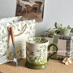 American Retro Jasmine Ceramic Mug Is a High-End Birthday Gift for Your Best Friend, Exquisite Afternoon Tea Coffee Cup