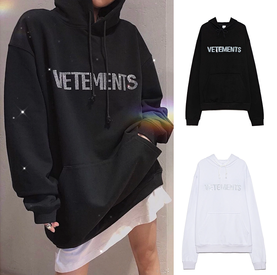 VETEMENTS Lucky 777 粉色男女幸运符号宽松特大连帽衫卫衣-Taobao