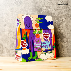 『Montilord』 Large Paper Storage Bag Nobaddays Document Bag Gift Bag Miscellaneous Bag Shopping Bag Storage Helper Planner Bag Good Luck Practical Creative Colorful Cartoon