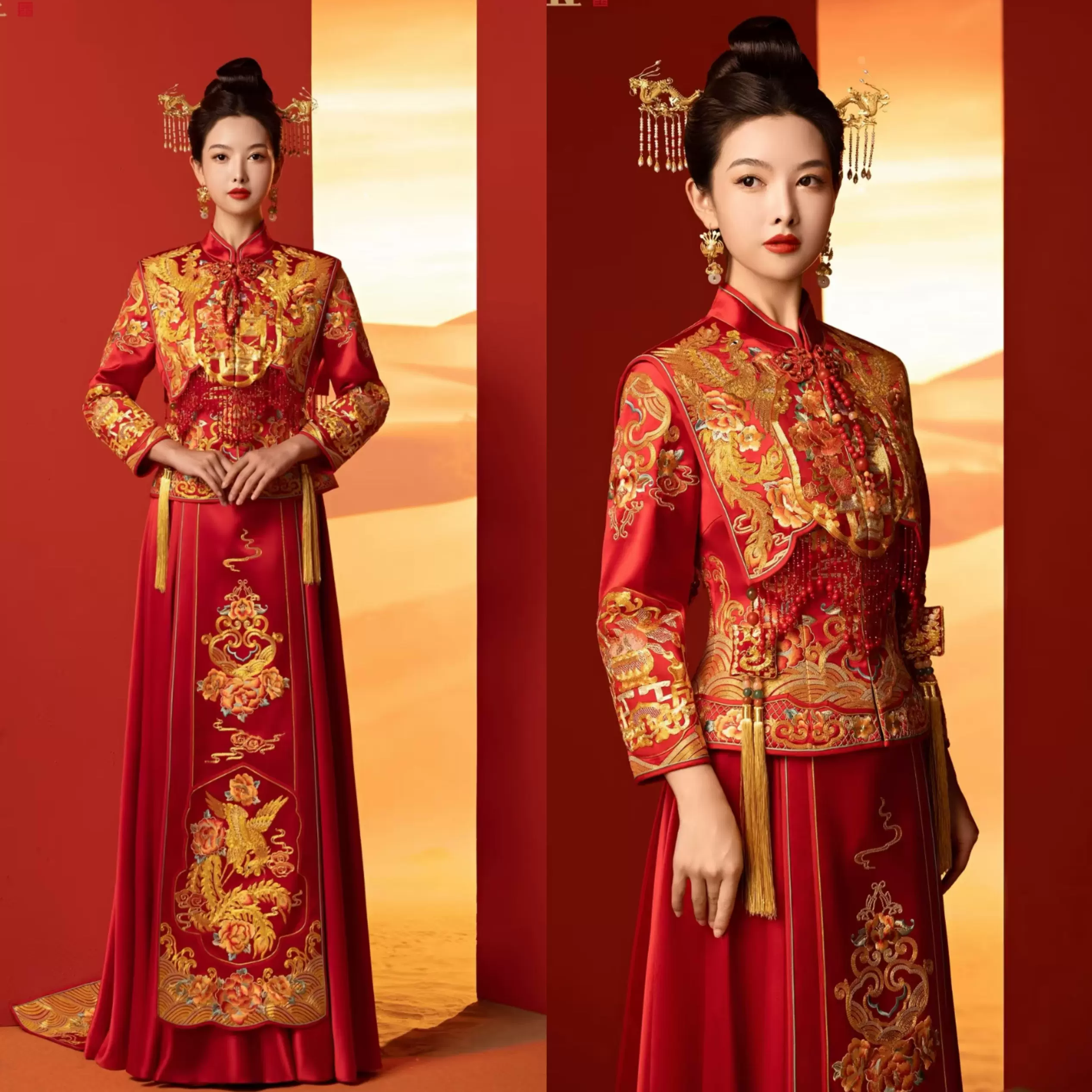 出租正版倒叙高定中式嫁衣【钱兔似锦】清新减龄新娘婚礼迎亲秀禾