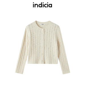 
indicia mark mall spring and autumn sheep wool pit striped crew neck sweater tops women's F2A5KS058N